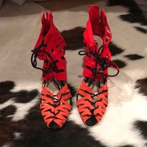 Zara lace up heels